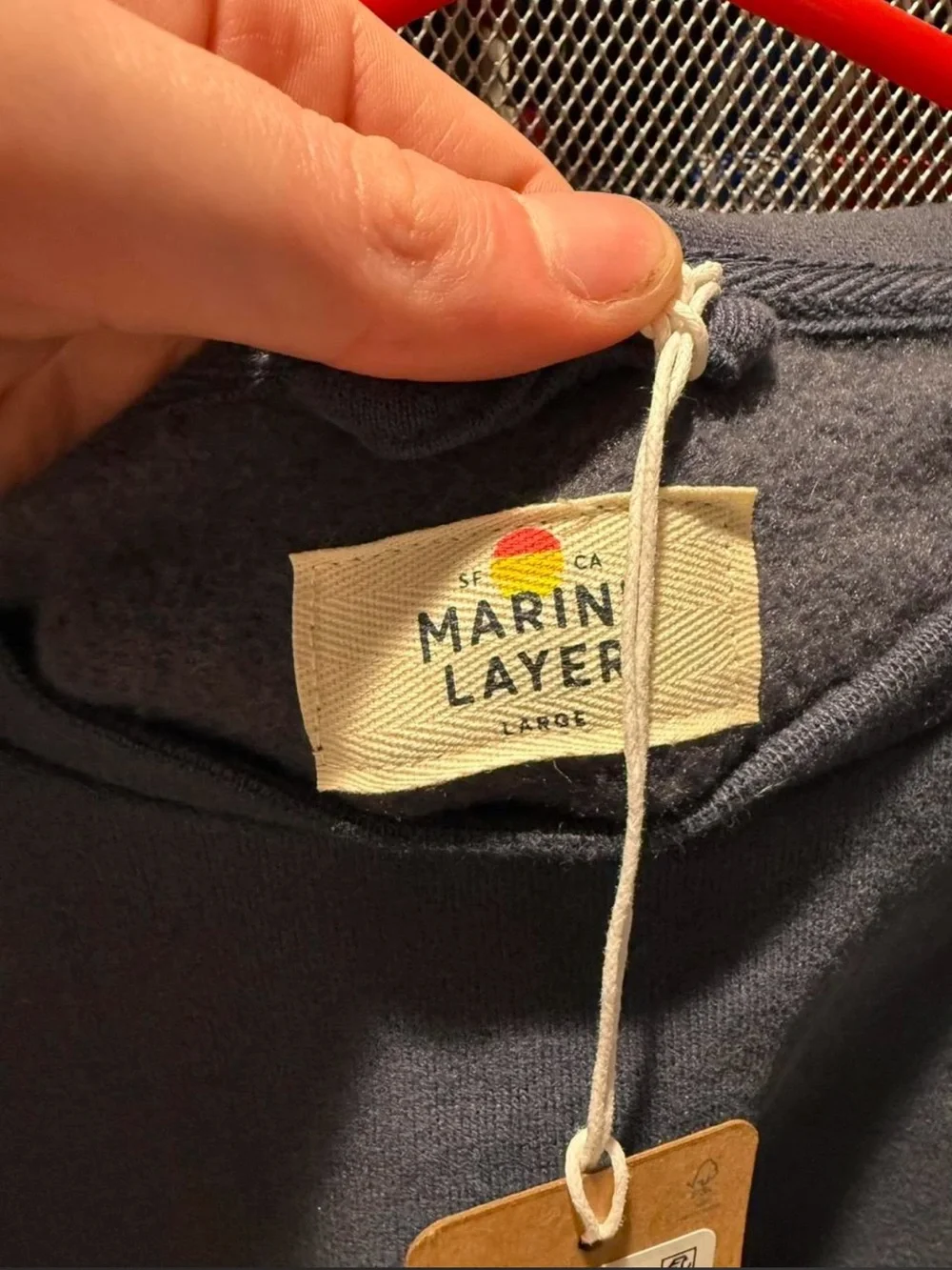 Marine Layer Two-Tone Crewneck Sweater with Multicolor Stripes